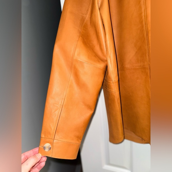 NWT Sezane Will Jacket Honey 100% Leather Size M - Picture 8 of 16